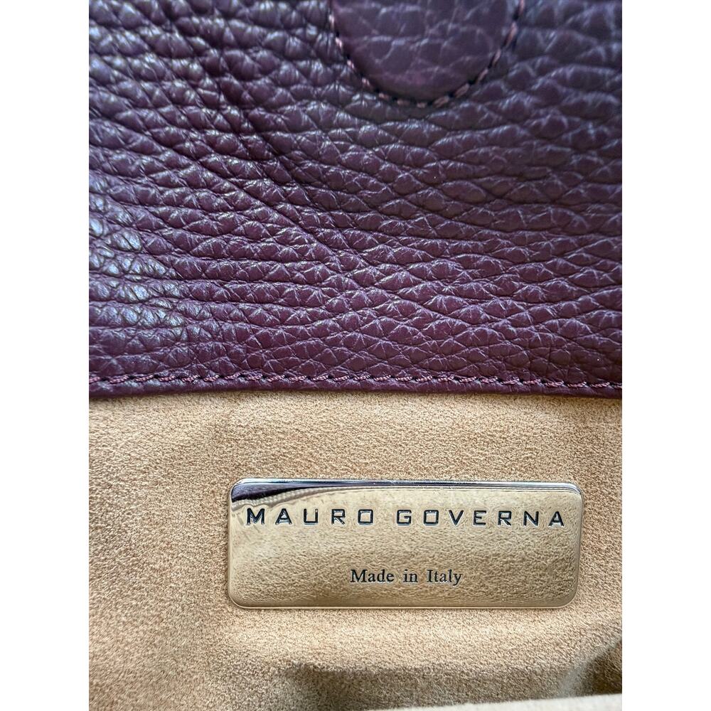 $1400 MSRP MAURO GOVERNA Dolcecalf Top Handle Satchel Bordeaux Detachable Strap - Picture 13 of 14